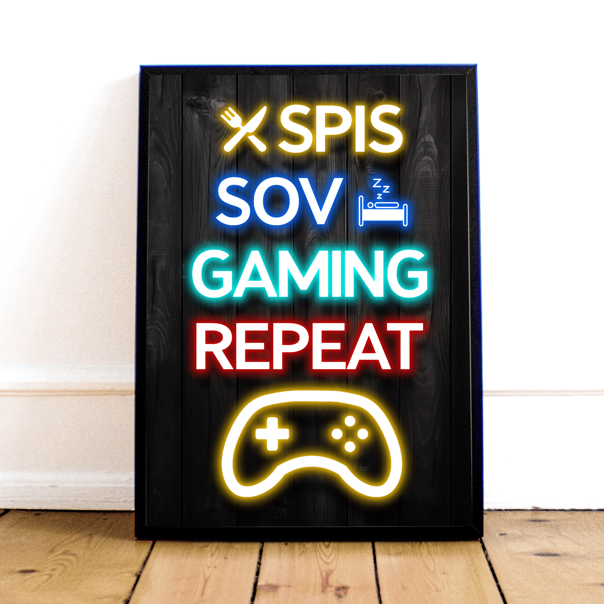Quot Spis  Sov  Gaming  Repeat Quot  Plakat Geekd Dk