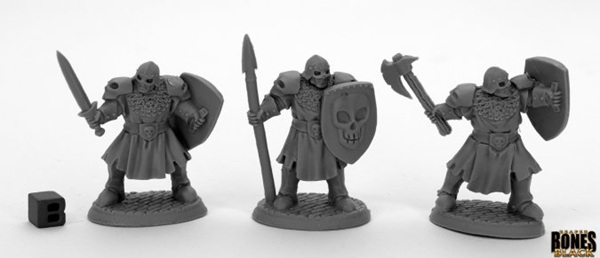 Reaper Bones Black: Maggotcrown Men At Arms Plastic Miniatures