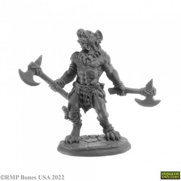 Reaper Bones Usa Dungeon Dwellers: Blackmane  Gnoll Ravager Plastic Miniature