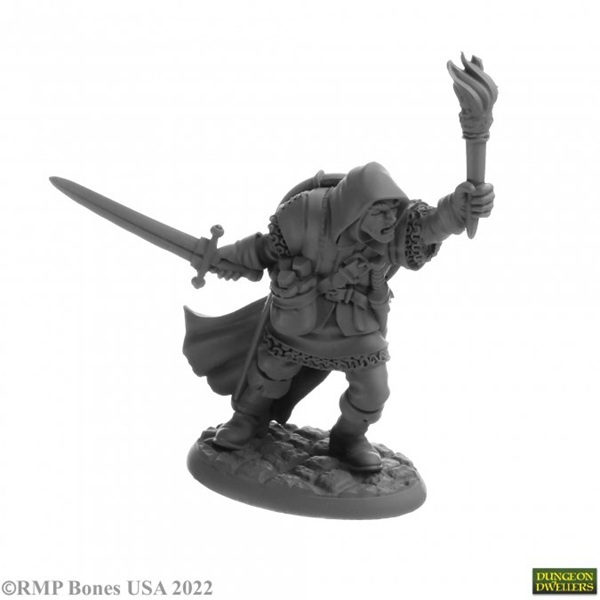 Reaper Bones Usa Dungeon Dwellers: Derrell Brumby  Human Fighter Plastic Miniature