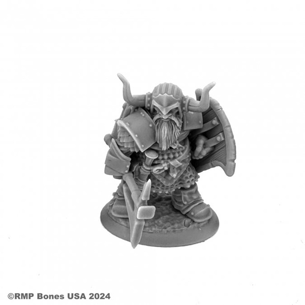 Reaper Bones Usa Dungeon Dwellers: Dromn Ironsworn Dwarf Warrior Plastic Miniature