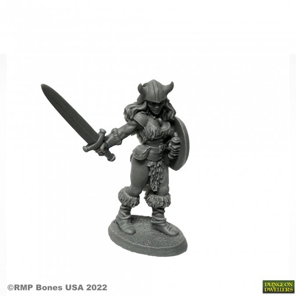 Reaper Bones Usa Dungeon Dwellers: Jana Frostwind  Barbarian Plastic Miniature