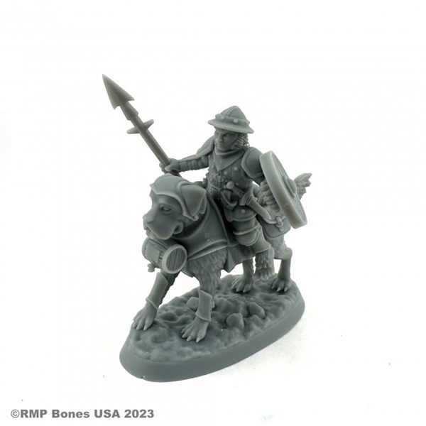 Reaper Bones Usa Dungeon Dwellers: Male Halfling Dog Rider Plastic Miniature
