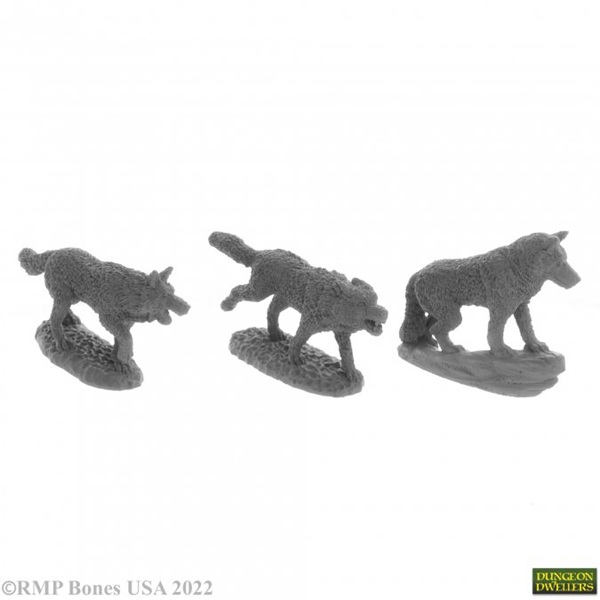 Reaper Bones Usa Dungeon Dwellers: Wolf Pack     Plastic Miniatures