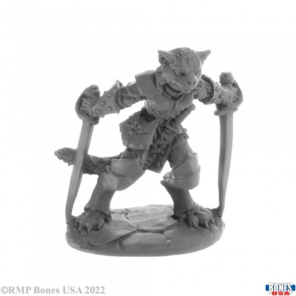 Reaper Bones Usa Reaper Legends: Catfolk Rogue  Shadoweyes Plastic Miniature