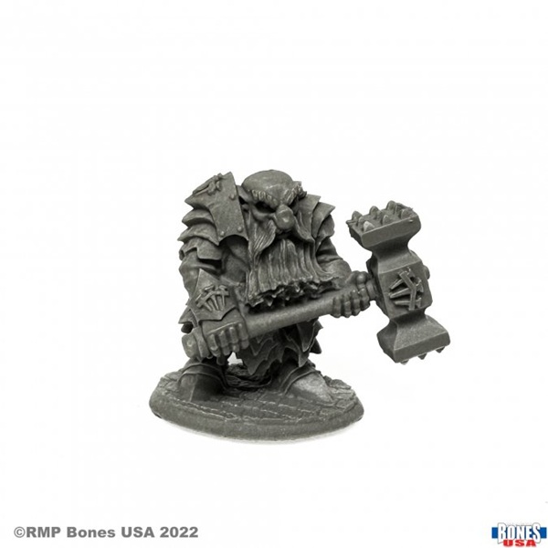 Reaper Bones Usa Reaper Legends: Dark Dwarf Pounder Plastic Miniature