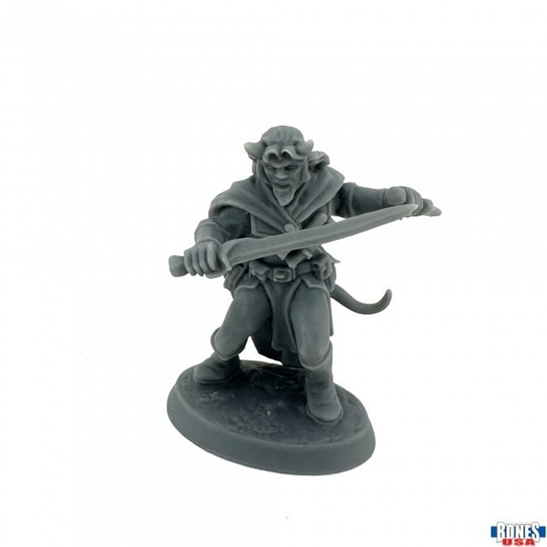 Reaper Bones Usa Reaper Legends: Skarix Sablecloak  Hellborn Rogue Plastic Miniature