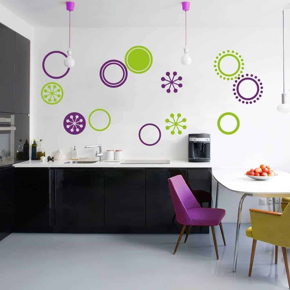 18 Retro Cirkler Wallsticker