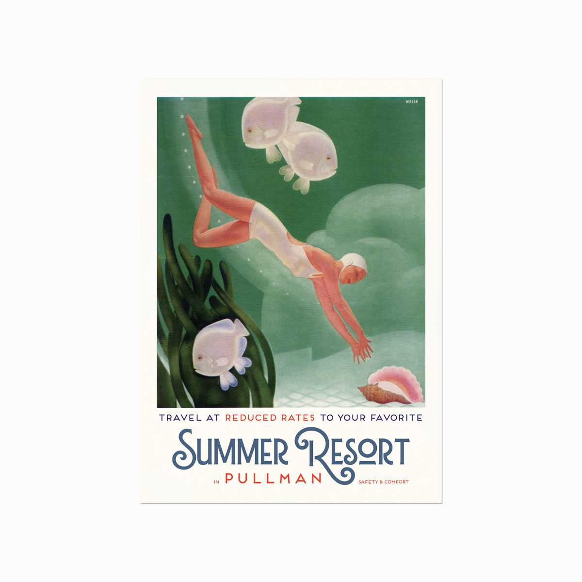 Retro Plakat  Pullman Summer Resort