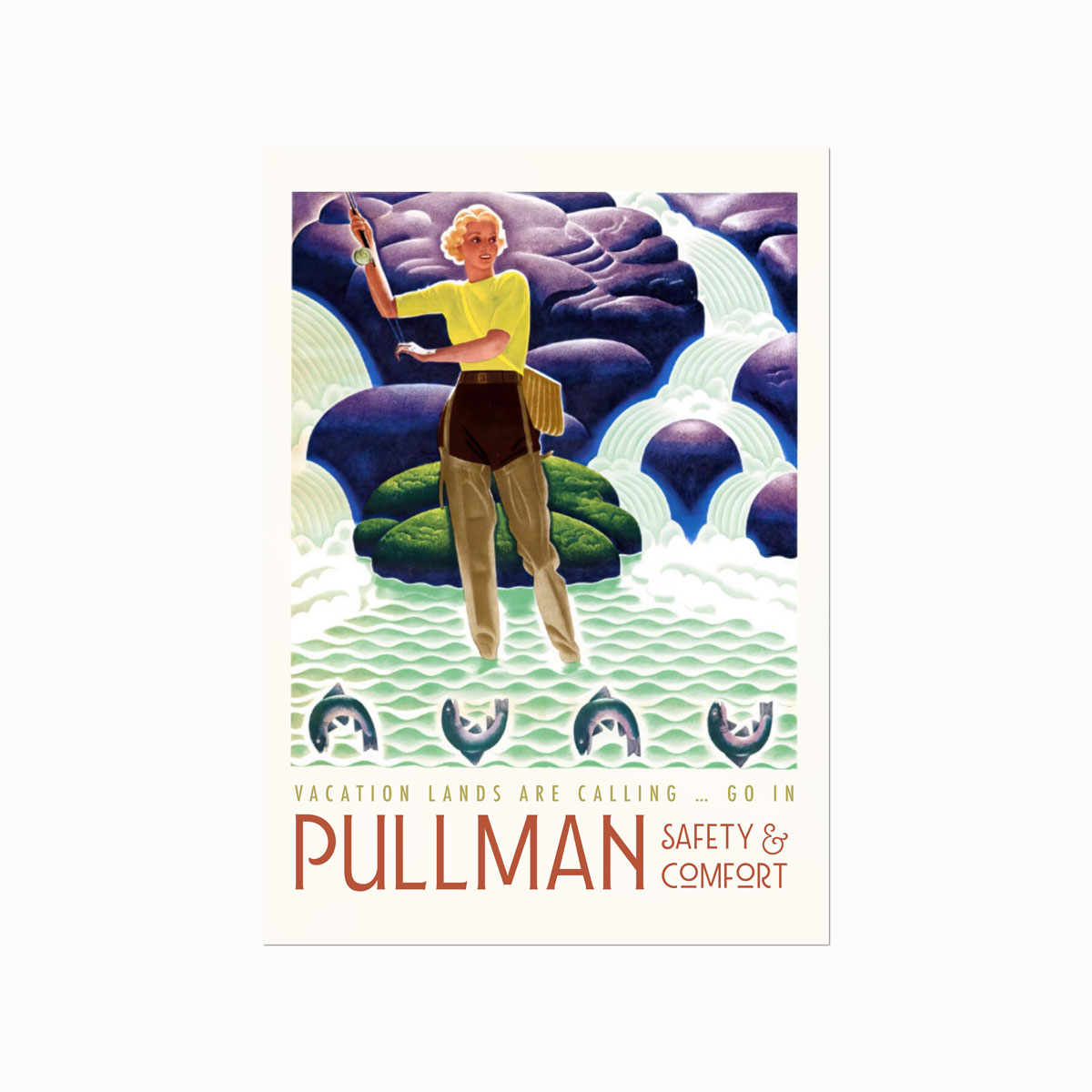 Retro Plakat  Pullman Vacation Lands Are Calling