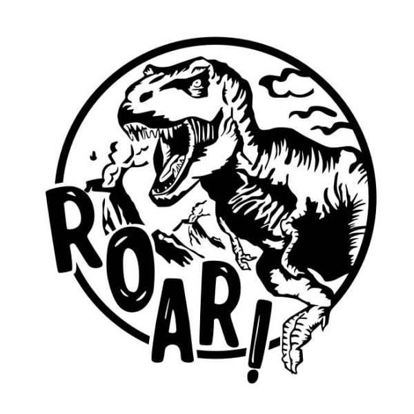 Roar  Dinosaurus Wallsticker  På Vej Ind På Værelset  58x61cm