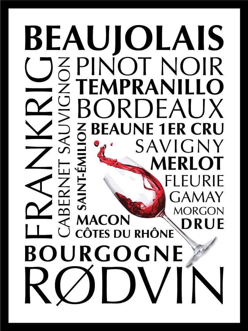 Rødvin Plakat Frankrig