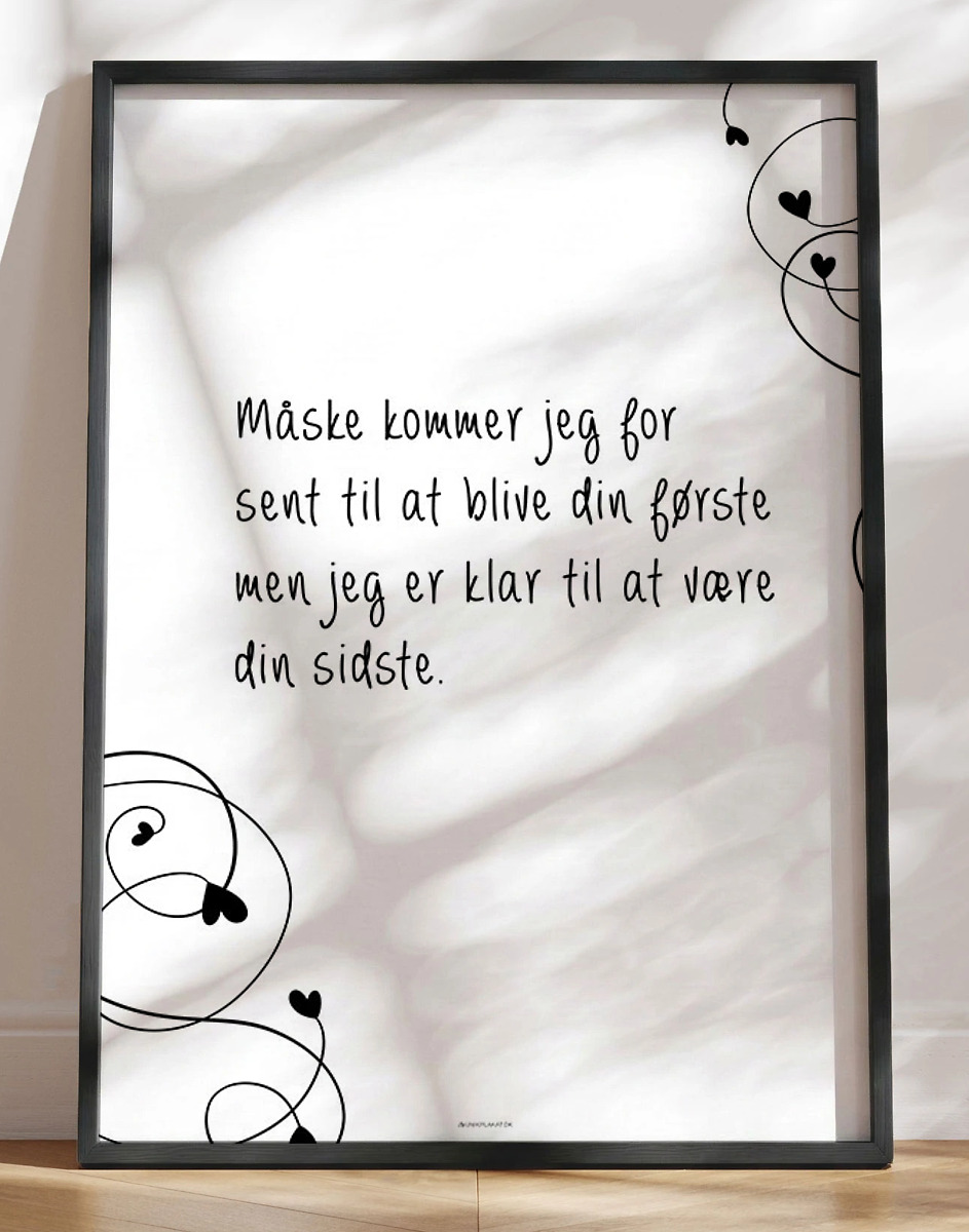 Romantisk Citatplakat Din Sidste