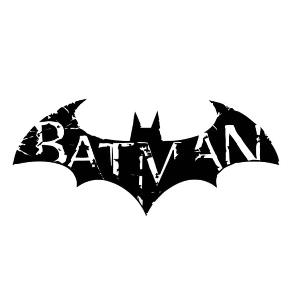 Rustikt Batman Logo  Flot Batman Wallsticker Til Væggen  57x25cm