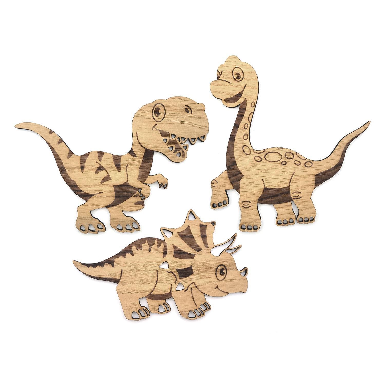 Sæt Med   Træfigurer Til Børn Dinosaurer