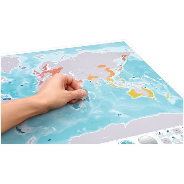 Scratch Map Oceans Verdenskort Med Skrabefelter