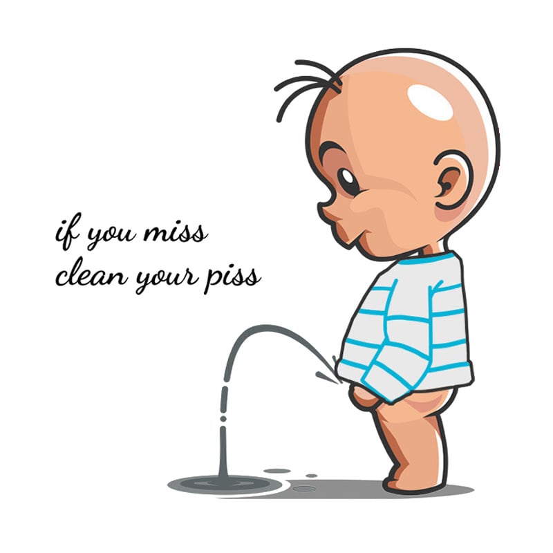 Sjovt Toilet Skilt  Toilet Wallsticker Med Mange Muligheder  If You Miss Clean Your Piss