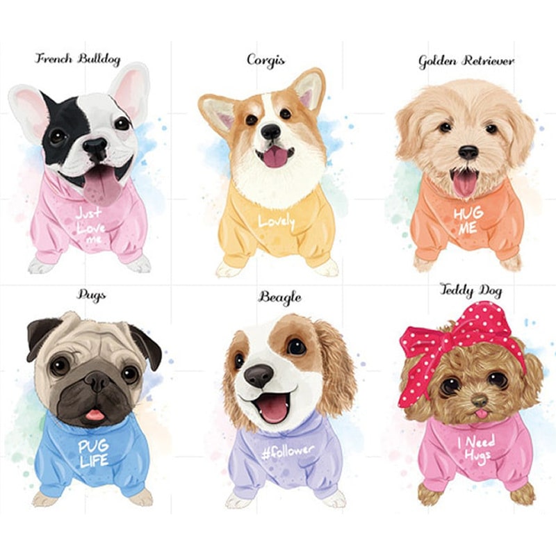 Sød Wallsticker Med Hundehvalpe    Nuttede Hundehvalpe