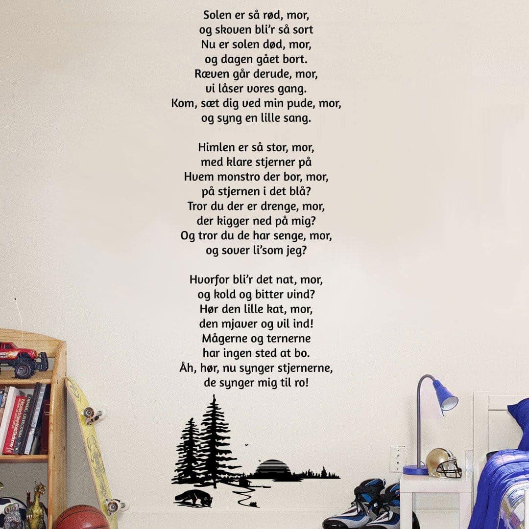 Solen Er Så Rød Mor Wallsticker
