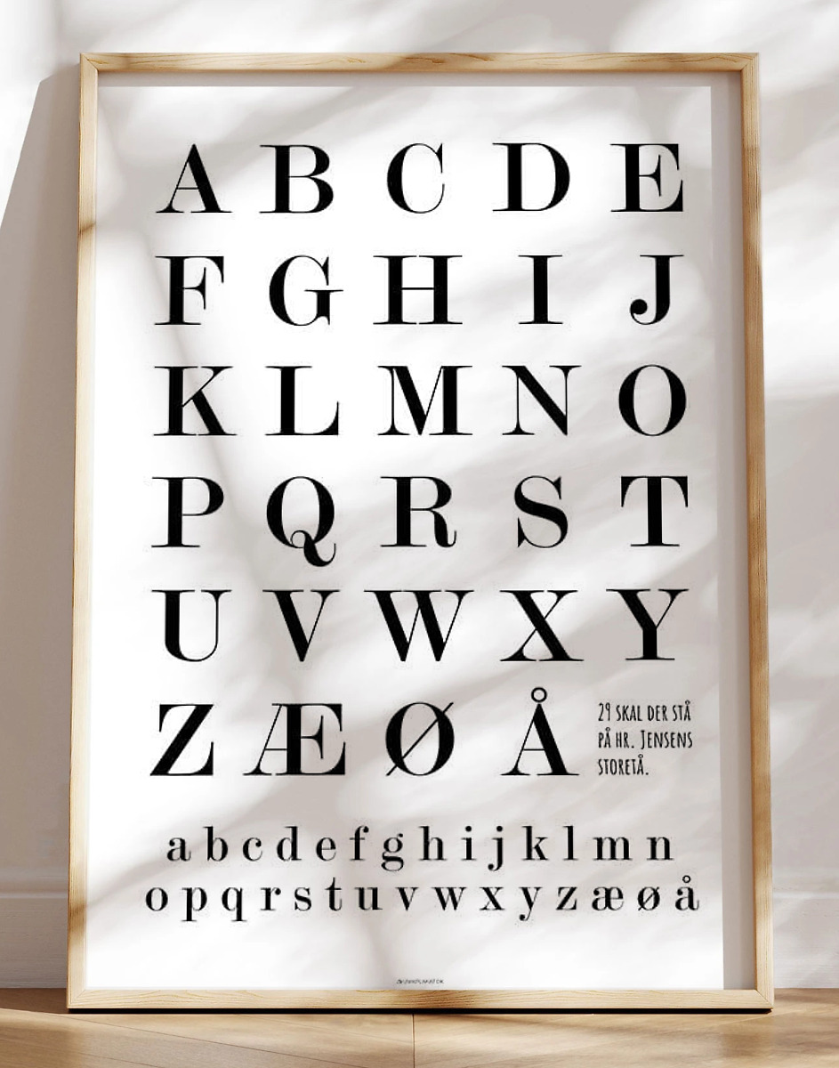 Sort Hvid Abc Plakat