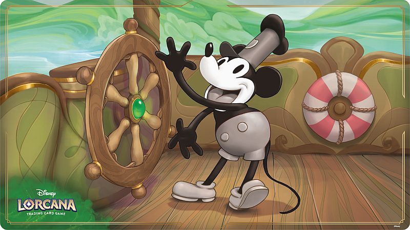 Spillem 195 165 Tte  Playmat  Disney Lorcana Tcg: Mickey Mouse Steamboat Pilot