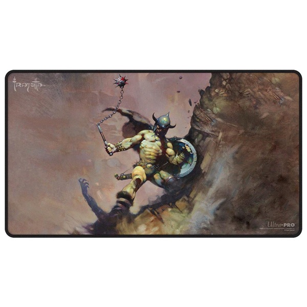 Spillem 195 165 Tte  Playmat  Frank Frazetta: Warrior With Ball And Chain Black Stitched Ultra Pro  16755