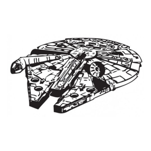 Star Wars Wallsticker  Tusindårsfalken  Sort Hvid  57x88cm