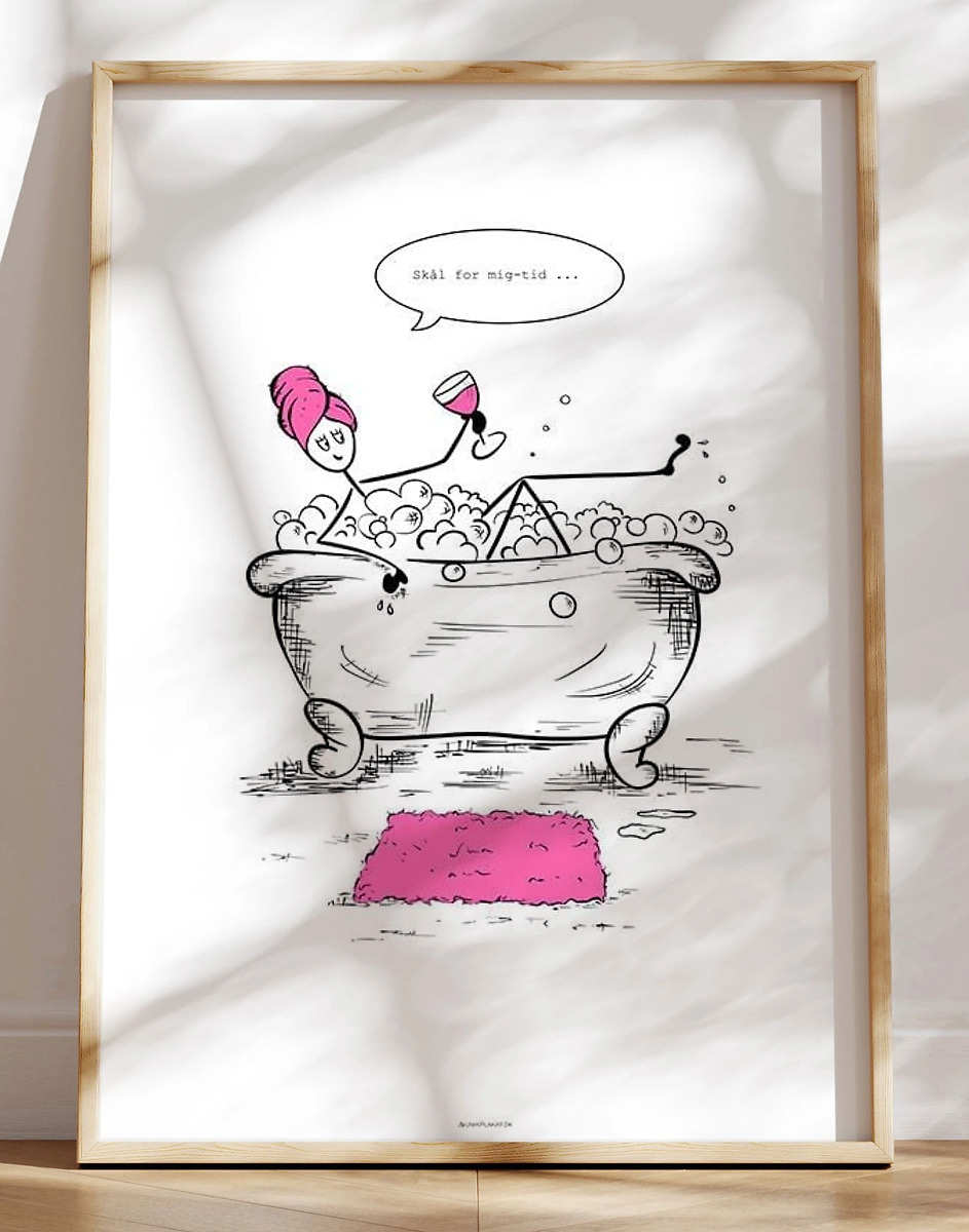 Stickwoman Plakat Badekar