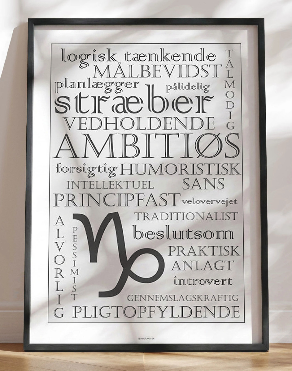 Stjernetegnplakat Stenbuk Karaktertræk
