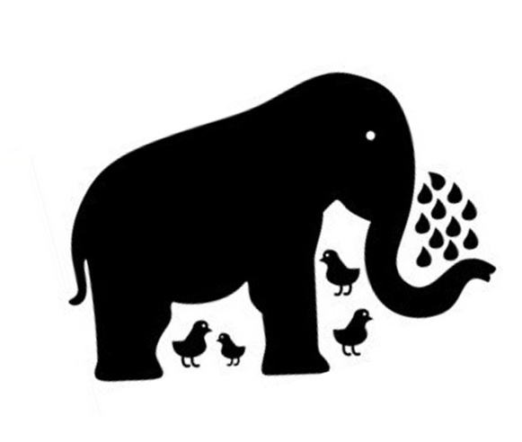 Stor Elefant Tavle  Wallsticker Til Kridt  90x60cm