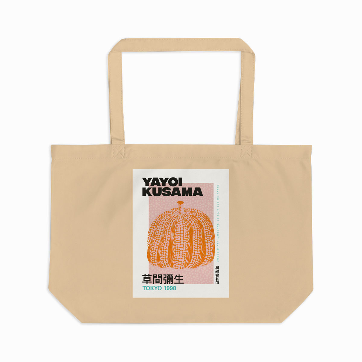 Stor Shopper   økologisk Bomuld  Yayoi Kusama  Pumpkin 01