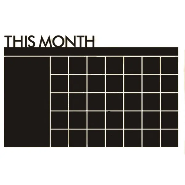 Stor Wallsticker Tavle Til Kridt    This Monthâ  Kalender  60x100cm