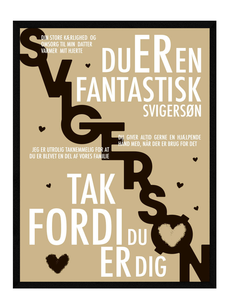 Svigersøn Plakat Personlig Plakat