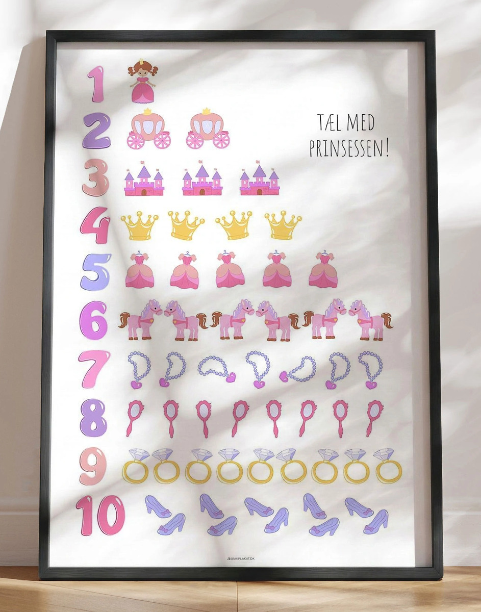Talplakat Tæl Med Prinsessen