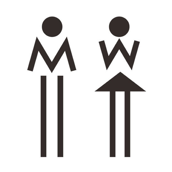Toilet Skilt Med To Tændstik Figurer 19x13cm