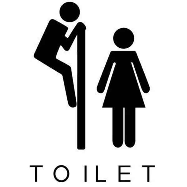 Toilet Skilt  Smugkiggeren  Sjov Toilet Wallsticker  11x16cm