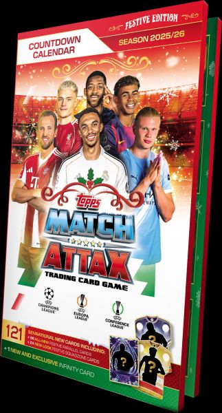 Topps Match Attax Match Attax 2025 2026: Uefa Champions League Countdown Calendar  Pakkekalender Fodbold-julekalender