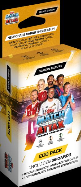 Topps Match Attax Match Attax 2025 2026: Uefa Champions League Eco Pack Box    Boosters     Limited Edition