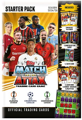 Topps Match Attax Match Attax 2024 2025: Uefa Champions League Starter Pack  Starters 195 166   Med Boosters  Mappe Og Mere
