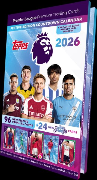 Topps Match Attax Premier League 2025 2026 Countdown Calendar  Pakkekalender Fodbold-julekalender