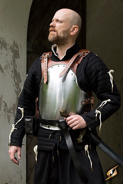 Torso Armour Merc Polished Steel Brown Epic Armoury Large  -large Live Rollespil