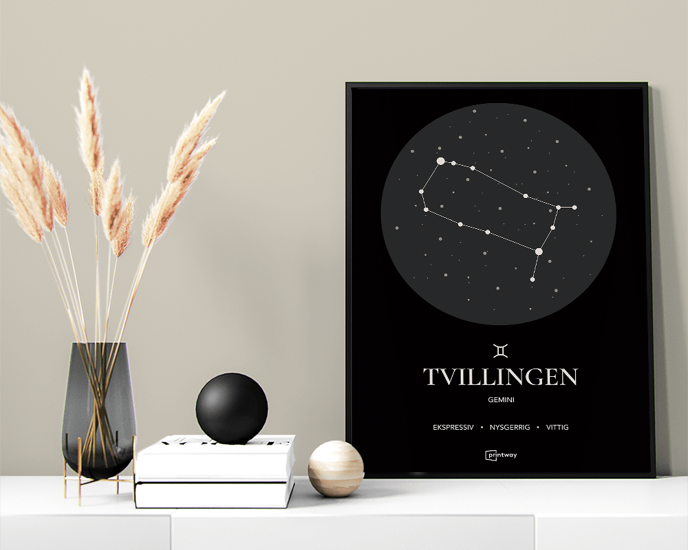 Tvillingen Stjernetegn Plakat