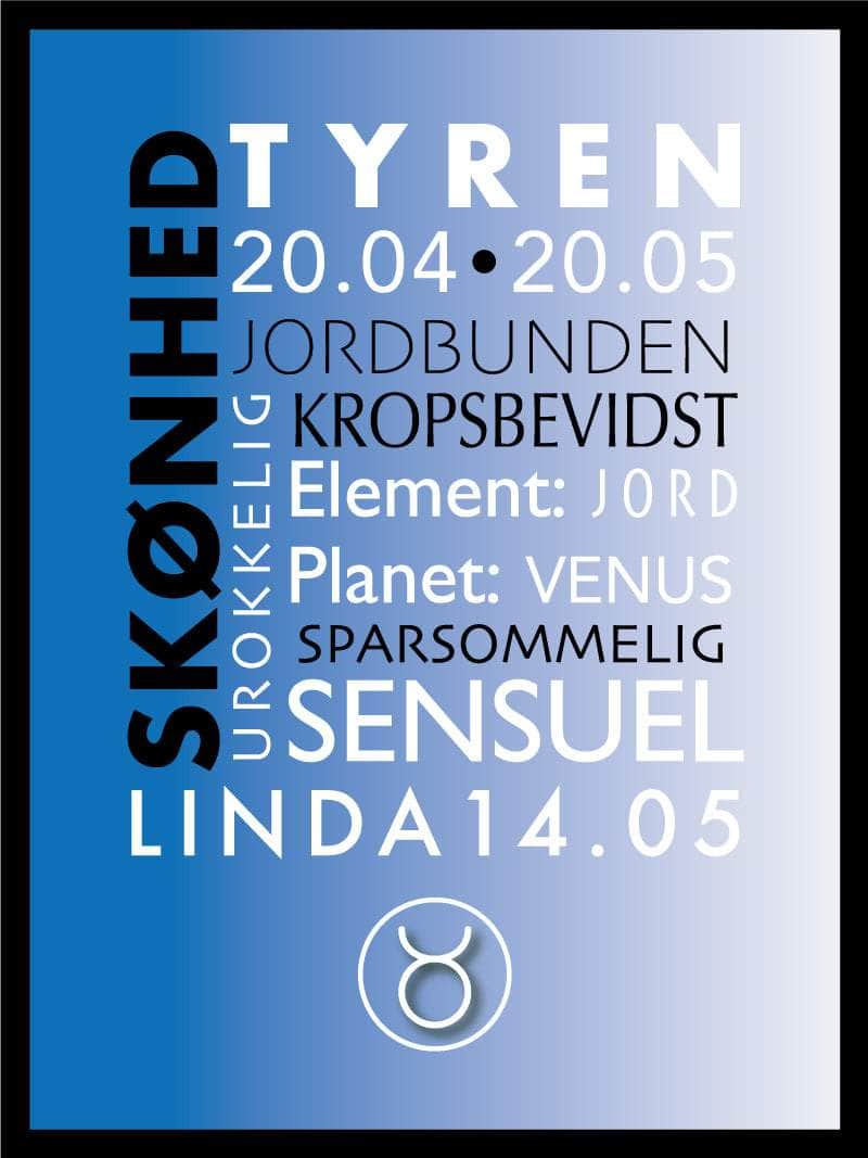 Tyren Stjernetegn Med Tekst Plakat