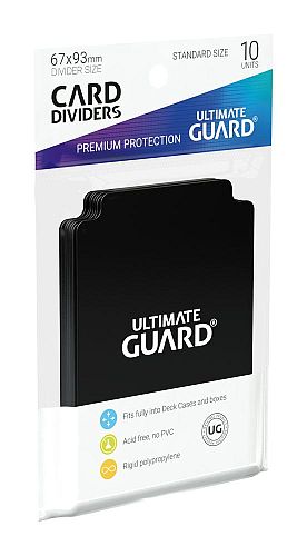 Ultimate Guard Card Dividers  Opdelere  Standard Size Black  Sorte   10