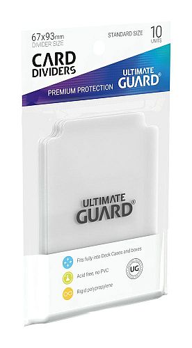 Ultimate Guard Card Dividers  Opdelere  Standard Size Transparent  Gennemsigtig   10