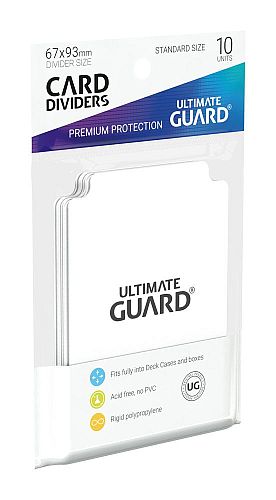 Ultimate Guard Card Dividers  Opdelere  Standard Size White  Hvide   10