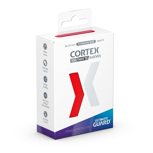 Ultimate Guard Cortex Sleeves  Kortlommer  Standard Size Matte Red  100 Sleeves