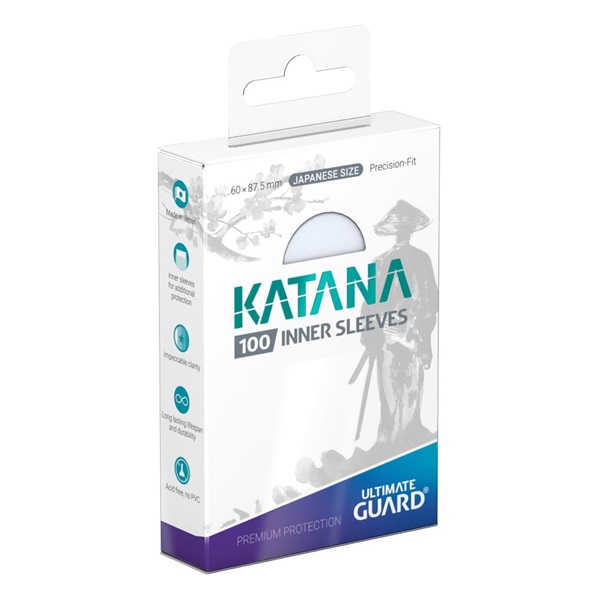 Ultimate Guard Katana Inner Sleeves  Kortlommer  Japanese Size Transparent  100 Sleeves