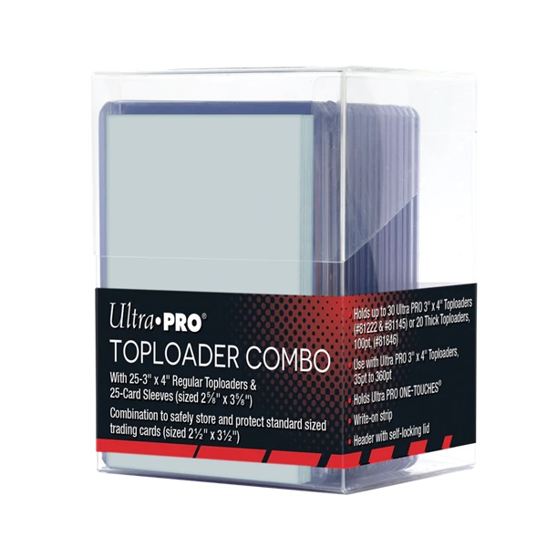Ultra Pro Toploader   Sleeves Combo Box: Clear Regular  35pt  Box  25 Stk  Toploaders   Sleeves With Deckbox    15216