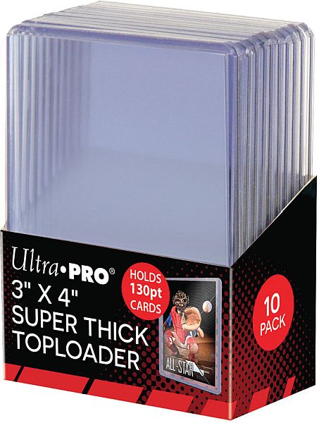 Ultra Pro Toploader: Super Thick  130pt  Box  10 Stk  Plastik Deck Protector Til Kort   Lommer Sleeves  82327